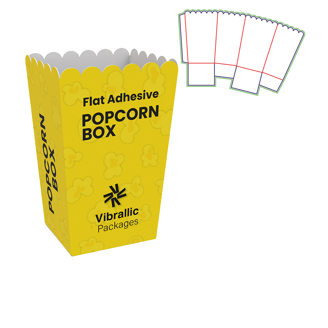 Flat Adhesive POPCORN BOX