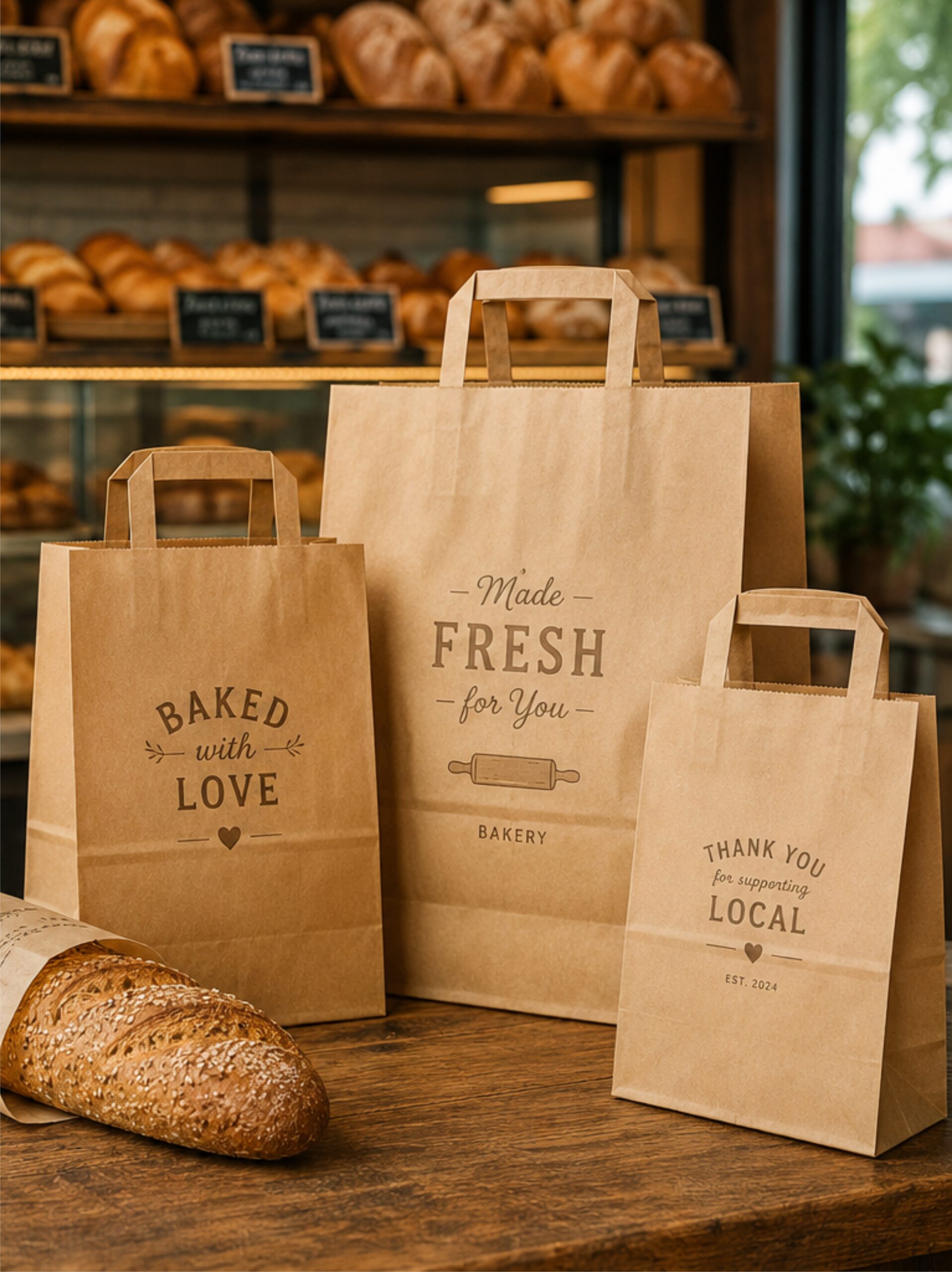Bakery Kraft Paper Bag with Handle