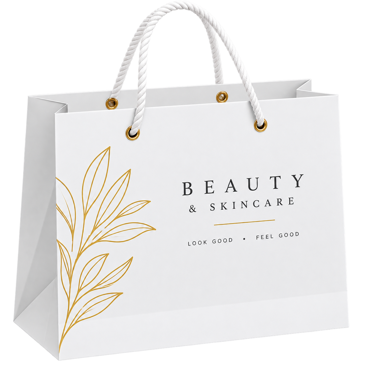 Beauty Paper Shopping Bag with Cotton Rope Handle