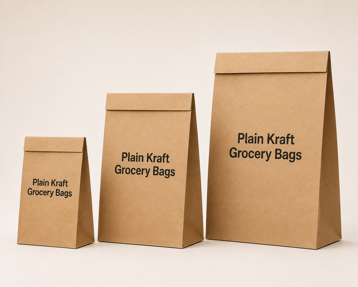 Plain Kraft Grocery Bags