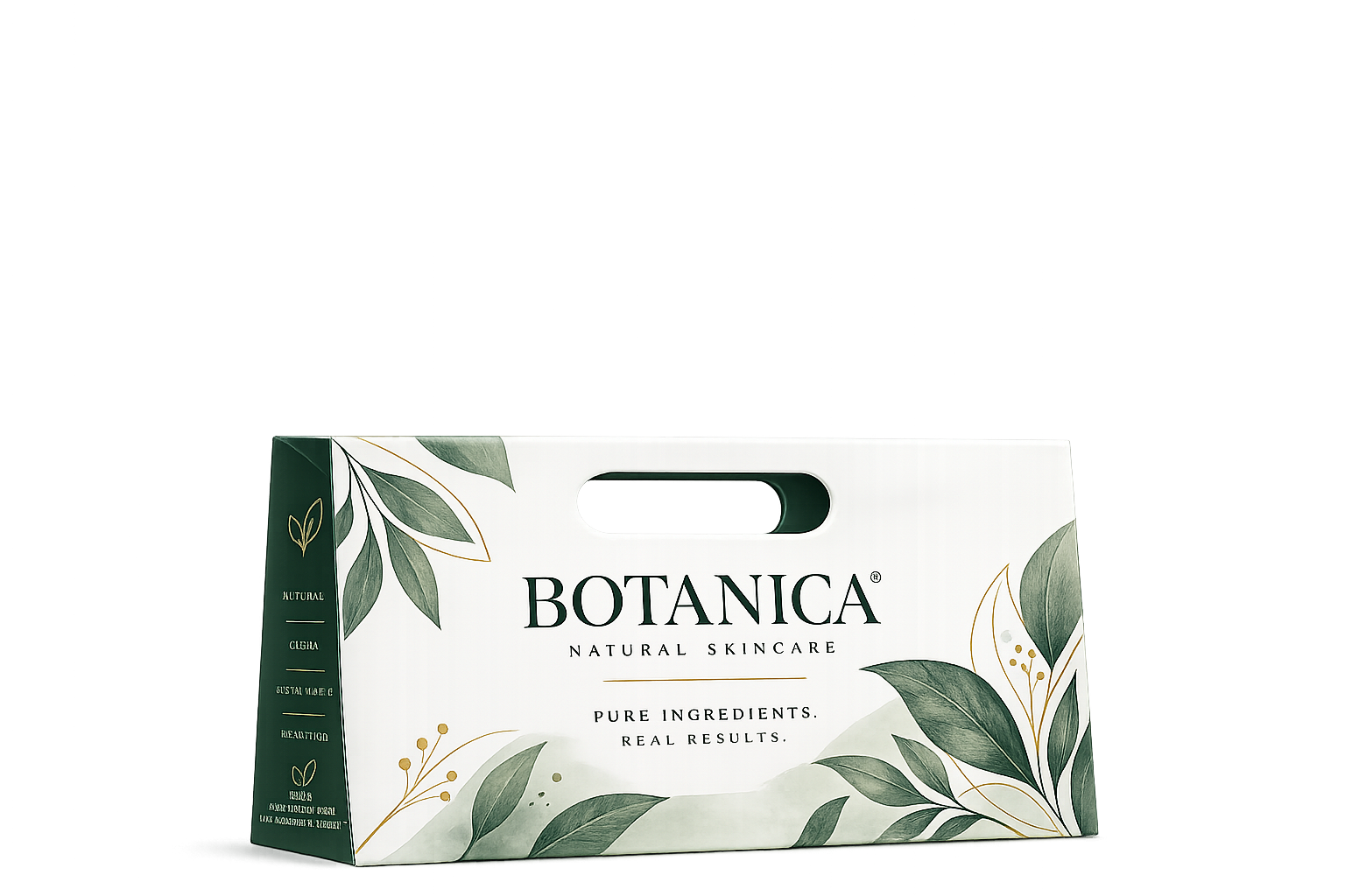 Skincare Packaging Bag Low Height with Die Cut Handle